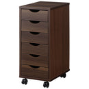 サイドチェスト サイドチェスト キャスター付き 引き出し 6段 デスクワゴン 収納 スリム A4 木目調 ぼん家具
