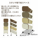 4分別キャスター付ダストボックス ゴミ箱 ダストボックス おしゃれ 分別 スリム 縦型 ごみ箱 シンプル 分別ごみ箱 分別ゴミ箱 キャスター付 キッチン リビング インテリア 収納用具 4段 ぼん家具