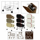 3分別キャスター付ダストボックス ゴミ箱 ダストボックス おしゃれ 分別 スリム 縦型 ごみ箱 シンプル 分別ごみ箱 分別ゴミ箱 キャスター付 キッチン リビング インテリア 収納用具 3段 ぼん家具