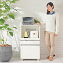 レンジ台〔幅54cm〕 レンジボード スライド棚 可動棚 引き出し コンセント キャスター 扉付き 食器棚 収納 ぼん家具