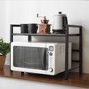 伸縮キッチンラック〔1段〕 レンジ上ラック 伸縮式 可動棚 トースター台 カウンター上 キッチン 調味料 スチール ぼん家具