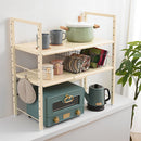 伸縮キッチンラック〔2段〕 キッチンラック キッチン 収納 レンジラック 冷蔵庫ラック スリム おしゃれ 2段 上置き 伸縮 コンパクト 可動棚 スチール 炊飯器 トースター 調味料 ぼん家具