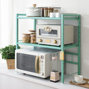 伸縮キッチンラック〔2段〕 キッチンラック キッチン 収納 レンジラック 冷蔵庫ラック スリム おしゃれ 2段 上置き 伸縮 コンパクト 可動棚 スチール 炊飯器 トースター 調味料 ぼん家具