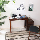 引き出し付き木製デスク パソコンデスク デスク 机 奥行45 幅90 平机 引き出し 収納 多目的 フリーデスク シンプル 事務机 木目 おしゃれ 北欧 テーブル 天然木 長方形 コンパクト ぼん家具