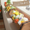 木製樽プランター プランター 花壇 ガーデニング 鉢 寄せ植え かご おしゃれ 木製 屋外 室内 スリム 軽量 長方形 横長 樽 ボックス 50cm 園芸 菜園 ベランダ 玄関 ぼん家具