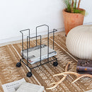 新聞ストッカー 新聞ストッカー キャスター 紐通し 新聞紙 古紙 雑誌 ラック おしゃれ 新聞ラック マガジンラック 収納 カゴ かご ワゴン スチール ぼん家具