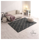 ベニワレン風シャギーラグ〔140×190cm〕 ラグ ラグマット カーペット ベニワレン モロッカン柄 約 140×190cm 洗える 床暖房対応 滑り止め付 ダイヤ柄 シャギー かわいい インテリア アイボリー/グレー ぼん家具