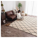 ベニワレン風シャギーラグ〔190×240cm〕 ラグ ラグマット カーペット ベニワレン モロッカン柄 約 190×240cm 洗える 床暖房対応 滑り止め付き ダイヤ柄 シャギー かわいい 韓国インテリア ぼん家具