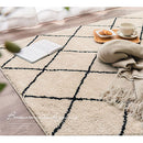 ベニワレン風シャギーラグ〔190×240cm〕 ラグ ラグマット カーペット ベニワレン モロッカン柄 約 190×240cm 洗える 床暖房対応 滑り止め付き ダイヤ柄 シャギー かわいい 韓国インテリア ぼん家具