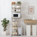 スライド棚付きゴミ箱上ラック〔幅60cm〕 ゴミ箱上ラック スライド棚 4段 可動棚 コンセント付き レンジ台 キッチン 収納 ぼん家具