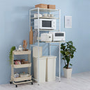 スライド棚付きゴミ箱上ラック〔幅60cm〕 ゴミ箱上ラック スライド棚 4段 可動棚 コンセント付き レンジ台 キッチン 収納 ぼん家具