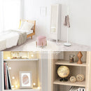 ミラー付き収納ラック ドレッサー 化粧台 おしゃれ 木製 鏡台 スリム 姿見 扉付き 全身鏡 収納ラック ミラー 約 幅40 高さ160 収納棚 北欧 モダン ぼん家具