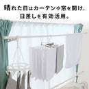 つっぱり式ハンガーポール 室内物干し 折りたたみ 物干しスタンド 洗濯物干し 室内 屋内 おしゃれ 突っ張り 窓枠 壁付け 省スペース スリム コンパクト 伸縮 大容量 昇降 ぼん家具