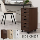 サイドチェスト サイドチェスト キャスター付き 引き出し 6段 デスクワゴン 収納 スリム A4 木目調 ぼん家具