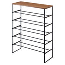 天板付きシューズラック〔6段タイプ〕 TOWER 山崎実業 シューズラック おしゃれ 靴 収納ラック 棚 スチールラック スリム シューズボックス 靴箱 大容量 靴入れ 玄関収納 収納家具 小さめ 新生活 山崎実業