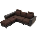 ヘッドレスト付きカウチソファ〔3人掛け〕 ソファー カウチソファ 3人掛け 4人掛け シェーズロング コーナーソファ l字 おしゃれ 北欧 大型 ダイニングソファ オットマン 合皮 ぼん家具