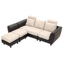 ヘッドレスト付きカウチソファ〔3人掛け〕 ソファー カウチソファ 3人掛け 4人掛け シェーズロング コーナーソファ l字 おしゃれ 北欧 大型 ダイニングソファ オットマン 合皮 ぼん家具