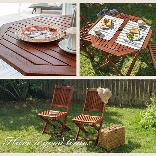 天然木ガーデン　テーブル＆チェアセット