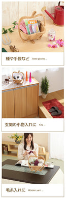 りんごバスケット〔大〕 キッチンラック りんご型 フルーツバスケット かご カゴ 籠 バスケット バンブー アップル 小物入れ 鍋敷き 木製 収納 整理 お菓子 果物 おしゃれ ぼん家具