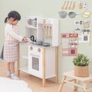 おままごとキッチン 電子レンジ・オーブン付き 木製 コンパクト 電子レンジ・オーブン付き ごっこ遊び 10点の小物付き 誕生日プレゼント   ぼん家具