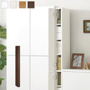 オーダーすき間ラック ハイタイプ〔扉付き〕幅10～12cm 隙間収納 ラック 扉付き 10段 可動棚 ハイタイプ 本棚 スリム 木目調 オーダー ぼん家具