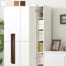 オーダーすき間ラック ハイタイプ〔扉付き〕幅16～18cm 隙間収納 ラック 扉付き 10段 可動棚 ハイタイプ 本棚 スリム 木目調 オーダー ぼん家具