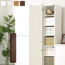 オーダーすき間ラック ハイタイプ〔扉付き〕幅31～33cm 隙間収納 ラック 扉付き 10段 可動棚 ハイタイプ 本棚 スリム 木目調 オーダー ぼん家具