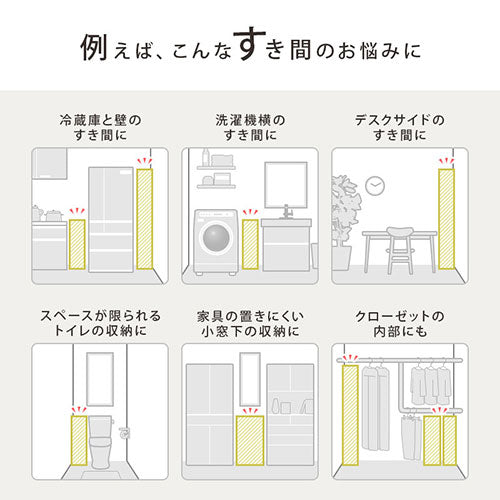 オーダーすき間ラック　ローキャスター付き/35～40cm