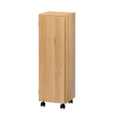 オーダーすき間ラック ロータイプ〔扉・キャスター付き〕幅28～30cm 隙間収納 ラック 扉付き キャスター付き 5段 可動棚 ロータイプ ワゴン 木目調 ぼん家具