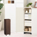 オーダーすき間ラック ロータイプ〔扉・キャスター付き〕幅28～30cm 隙間収納 ラック 扉付き キャスター付き 5段 可動棚 ロータイプ ワゴン 木目調 ぼん家具