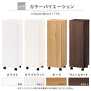 オーダーすき間ラック ロータイプ〔扉・キャスター付き〕幅28～30cm 隙間収納 ラック 扉付き キャスター付き 5段 可動棚 ロータイプ ワゴン 木目調 ぼん家具