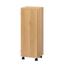 オーダーすき間ラック ロータイプ〔扉・キャスター付き〕幅34～35cm 隙間収納 ラック 扉付き キャスター付き 5段 可動棚 ロータイプ ワゴン 木目調 ぼん家具