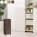 オーダーすき間ラック ロータイプ〔扉・キャスター付き〕幅34～35cm 隙間収納 ラック 扉付き キャスター付き 5段 可動棚 ロータイプ ワゴン 木目調 ぼん家具