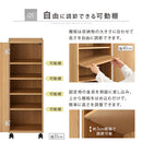 オーダーすき間ラック ロータイプ〔扉・キャスター付き〕幅36～37cm 隙間収納 ラック 扉付き キャスター付き 5段 可動棚 ロータイプ ワゴン 木目調 ぼん家具