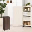 オーダーすき間ラック ロータイプ〔扉・キャスター付き〕幅38～40cm 隙間収納 ラック 扉付き キャスター付き 5段 可動棚 ロータイプ ワゴン 木目調 ぼん家具