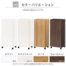 オーダーすき間ラック ロータイプ〔扉・キャスター付き〕幅38～40cm 隙間収納 ラック 扉付き キャスター付き 5段 可動棚 ロータイプ ワゴン 木目調 ぼん家具