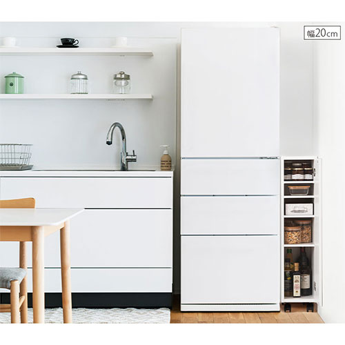 オーダーすき間ラック ロータイプ 扉 キャスター付き 幅38～40cm 扉