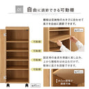 オーダーすき間ラック ロータイプ〔扉・キャスター付き〕幅38～40cm 隙間収納 ラック 扉付き キャスター付き 5段 可動棚 ロータイプ ワゴン 木目調 ぼん家具