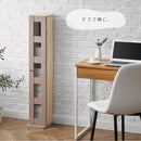 ディスプレイラック cd/dvdラック ガラス扉付き 5段 可動棚 韓国インテリア グレージュ 漫画 本棚 収納 スリム PUTUPUTU