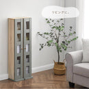 ディスプレイラック cd/dvdラック ガラス扉付き 5段 可動棚 韓国インテリア グレージュ 漫画 本棚 収納 スリム PUTUPUTU