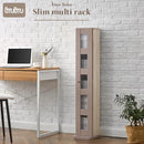 ディスプレイラック cd/dvdラック ガラス扉付き 5段 可動棚 韓国インテリア グレージュ 漫画 本棚 収納 スリム PUTUPUTU