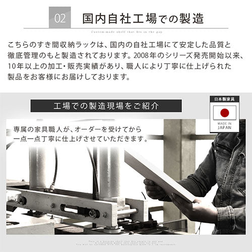 オーダーすき間ラック　ロータイプ/20～24cm