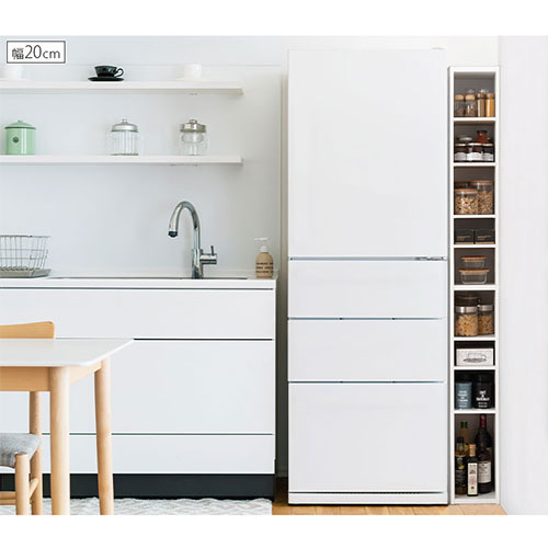 オーダーすき間ラック ハイタイプ〔オープン〕幅35～40cm ハイタイプ