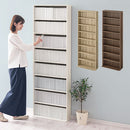 ハイタイプ本棚〔幅60cm〕 本棚 ハイタイプ 8段 可動棚 薄型 収納棚 木目調 ラック コミック 漫画 大容量 ぼん家具