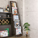 ウッドマガジンラック〔5段スリム〕 本棚 おしゃれ 書棚 スリムタイプ 5段 隙間収納 省スペース 可動 スタンド コンパクト ハイタイプ 木製 スリム ブックラック マガジンラック 壁面 ぼん家具