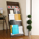 ウッドマガジンラック〔5段ワイド〕 マガジンラック ブックスタンド 本棚 インテリア 家具 おしゃれ 北欧風 収納 スリム シンプル ぼん家具