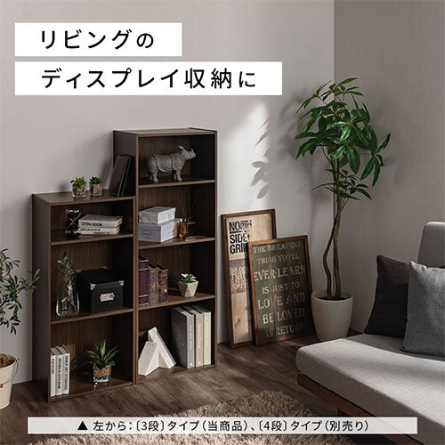 カラーボックス〔可動棚・3段〕