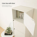 カラーボックス 5段 扉付き カラーボックス 扉付き 5段ボックス 収納棚 本棚 おしゃれ 大容量 キャビネット コミックラック チェスト 木製 漫画 約 幅40 ハイタイプ ぼん家具