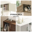 カラーボックス 2列 3段+2段 扉付き 多目的収納ラック 扉付き 3段＋2段 深型 2列収納 A4サイズ 対応 ぼん家具