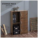 カラーボックス 2列 3段+2段 扉付き 多目的収納ラック 扉付き 3段＋2段 深型 2列収納 A4サイズ 対応 ぼん家具